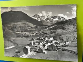 Postkarte Bivio (1776 m) mit Roccabelle und P. Gravaselvas