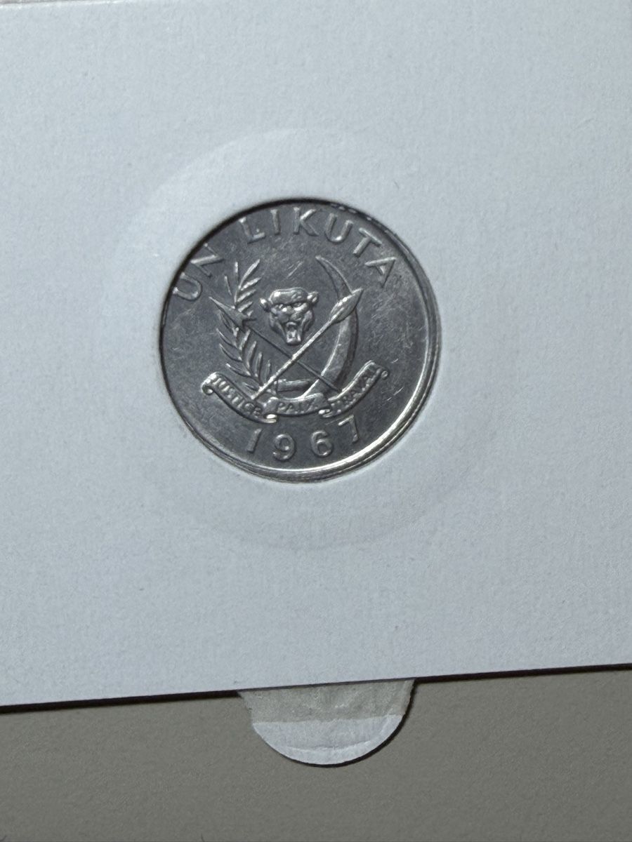 Alle Münzen: Congo - 1 likuta - 1967 – Gebraucht aus Payerne von Mike1682 1