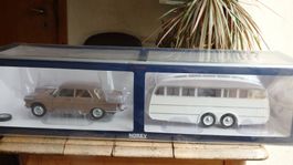 Modellauto mit Caravan Peugeot 404