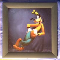 Goofy Bild gerahmt, Disney Wandbild, Vintage Cartoon Figur