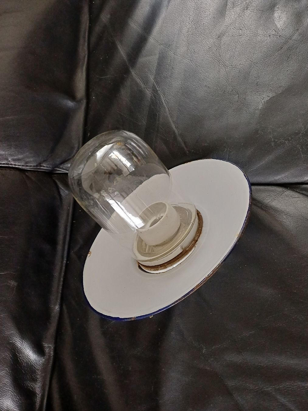 Lampade: Vintage Emaille Fabriklampe Industrielampe – Usato da Ebersecken venduto da Napf08