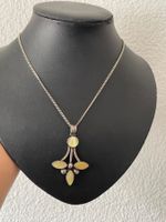 Art Deco ancien Pendentif en argent et collier style vintage