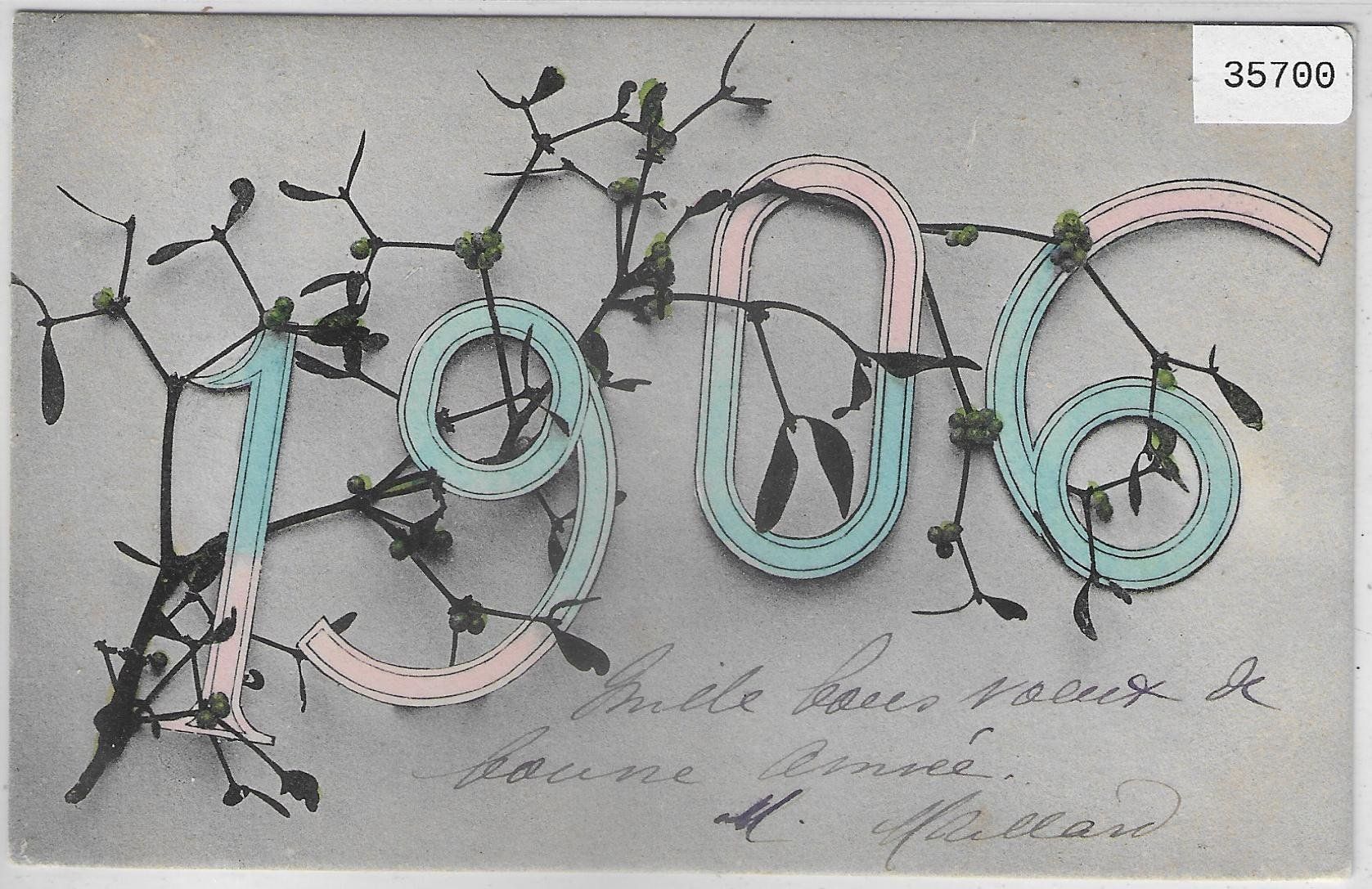 Cartes postales: Neujahr 1906 - Mistel - Litho – D'occasion à Ettingen par Kartenplanet