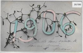 Neujahr 1906 - Mistel - Litho