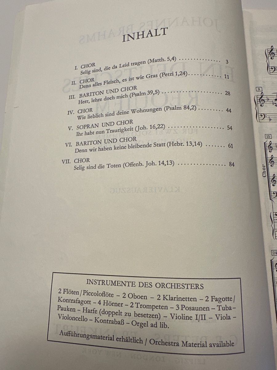 Libri: Brahms: Ein deutsches Requiem, Klavierauszug – Usato da Wald ZH venduto da Martin79 2