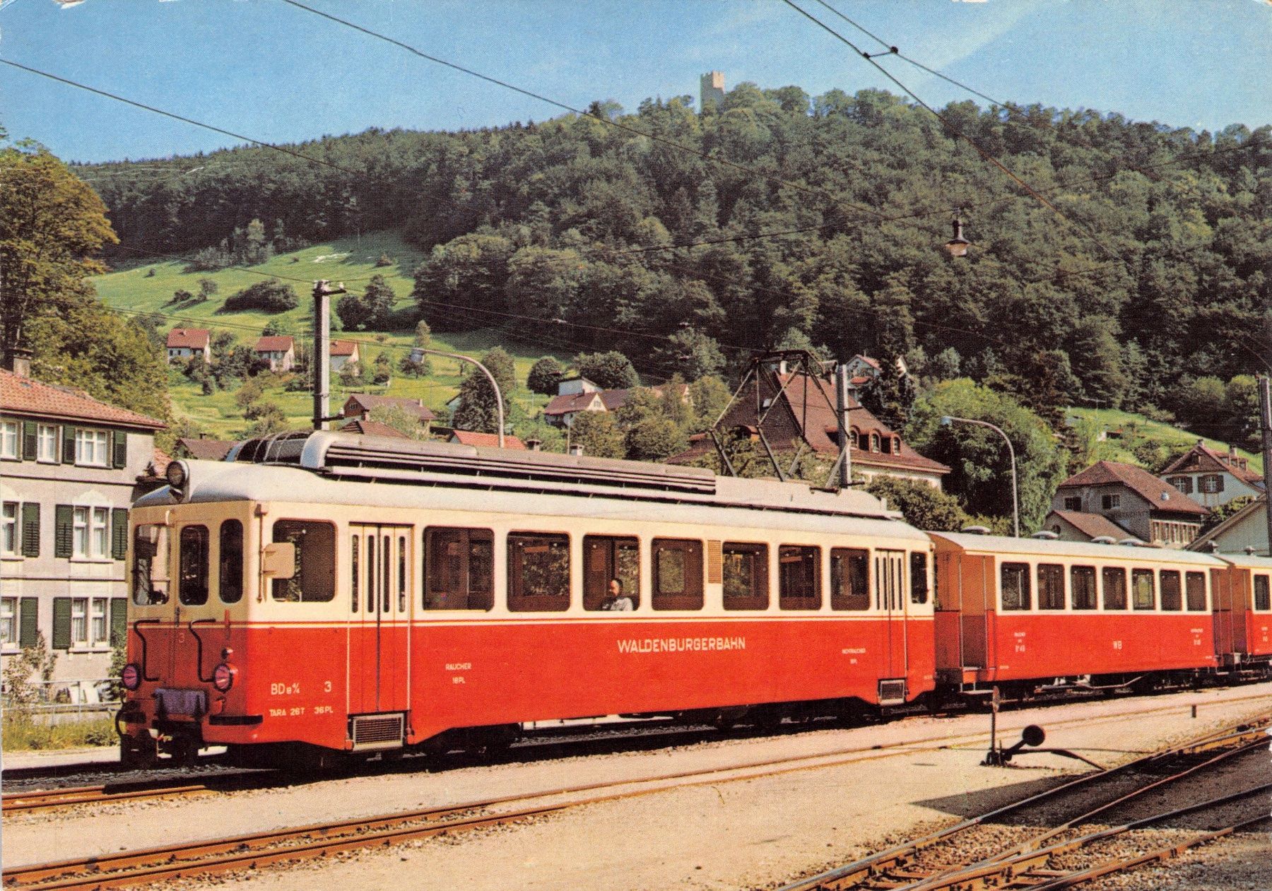 Ansichtskarten: Bahn // 1969 Waldenburgerbahn // Waldenburg Schloss – Gebraucht aus Basel von intermezzo12