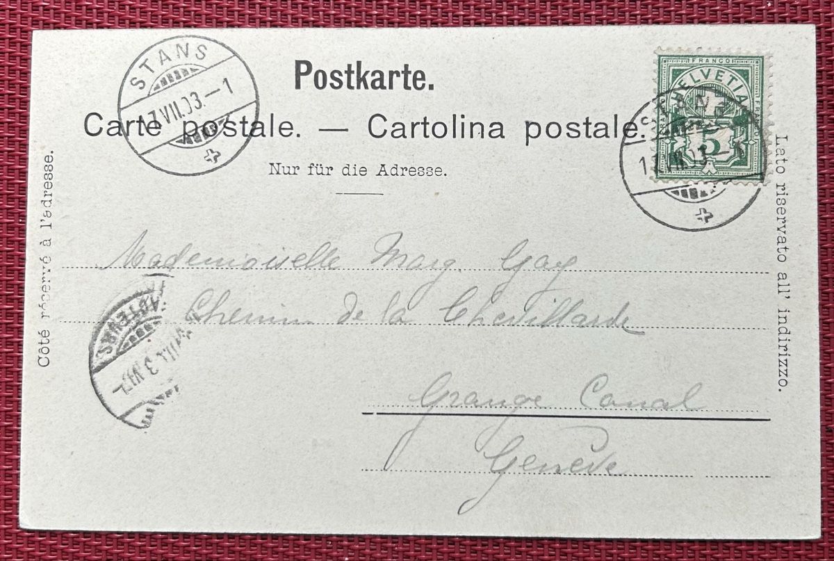 Cartoline postali: AK Stans 1903 – Usato da Horw venduto da Tellbub 1