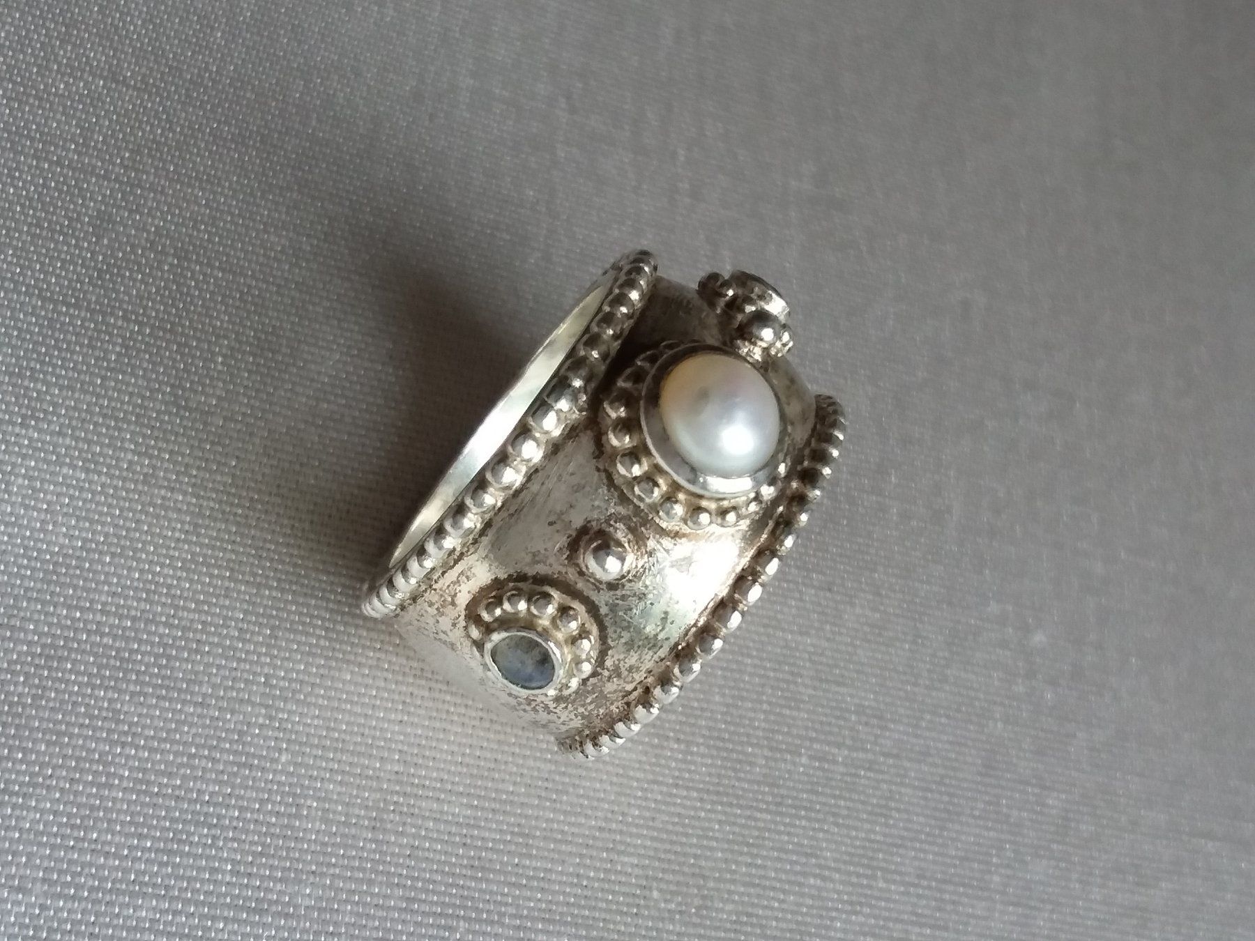 Anelli: Silberring 925 mit Perle & Mondsteinen Gr. 54 – Usato da Zürich venduto da Aleick 8