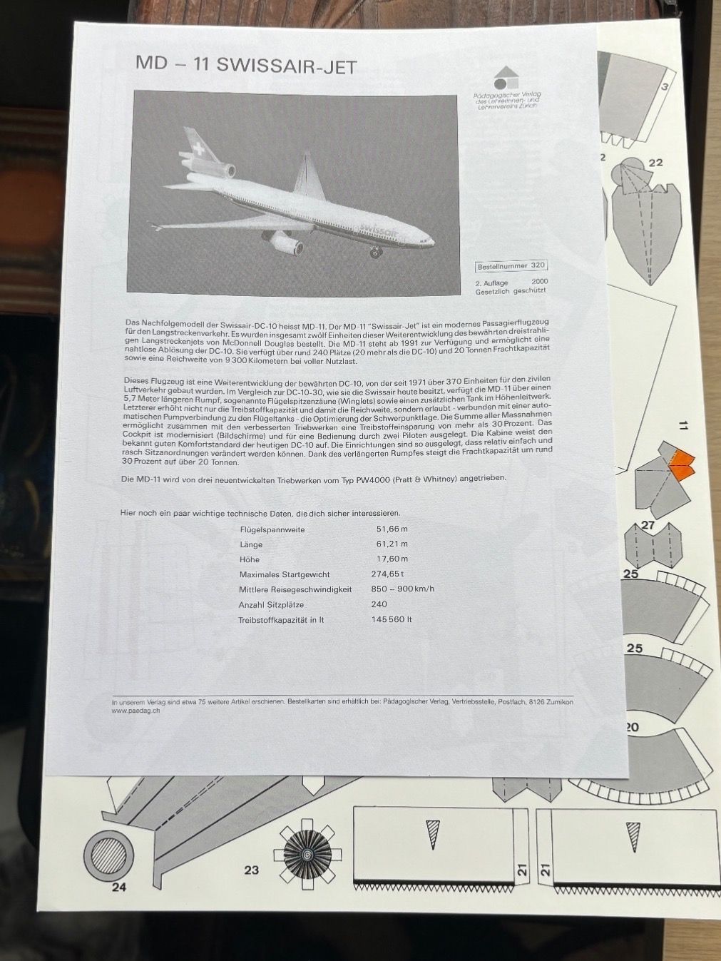 Kit di modellismo & Modellini statici: Modellbogen MD Swissair Jet – Usato da Rüti ZH venduto da Meke