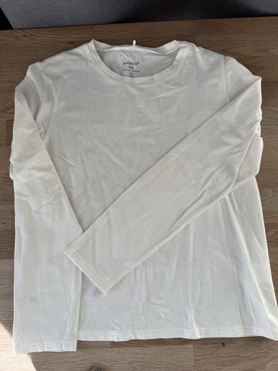 Camicette, T-shirt & Top: Manor Langarmschirt mit Glitzereffekt, Gr. 140 – Usato da Luzern venduto da nad_nf8f