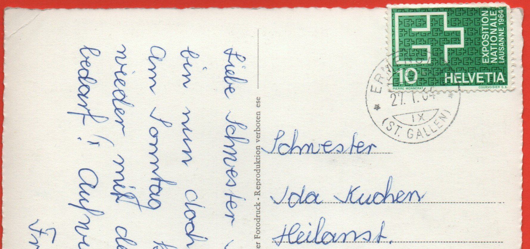 Cartoline postali: ERMENSWIL SG – Usato da Jona venduto da philajona 1