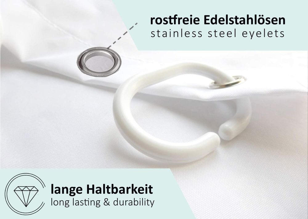 WYRCFS Duschvorhang 180x200cm Grün Blätter - Textil Wasserabweisend Mit Ösen