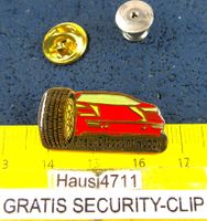 ITALEN SPORT-CAR ROSSO AUTO PIN GLASIERT MIT SECURITY-CLIP