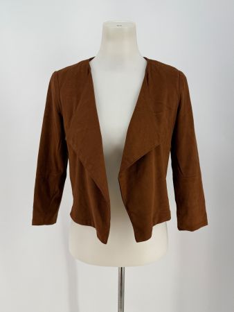 Wildlederimitat Jacke Gr. S von Bershka in Cognac