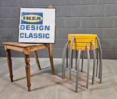 4 Vintage Ikea Förby Stool Vinka Maria, Stapelbar Hocker