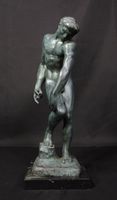 Signierte, grosse Bronze Skulptur, Adam