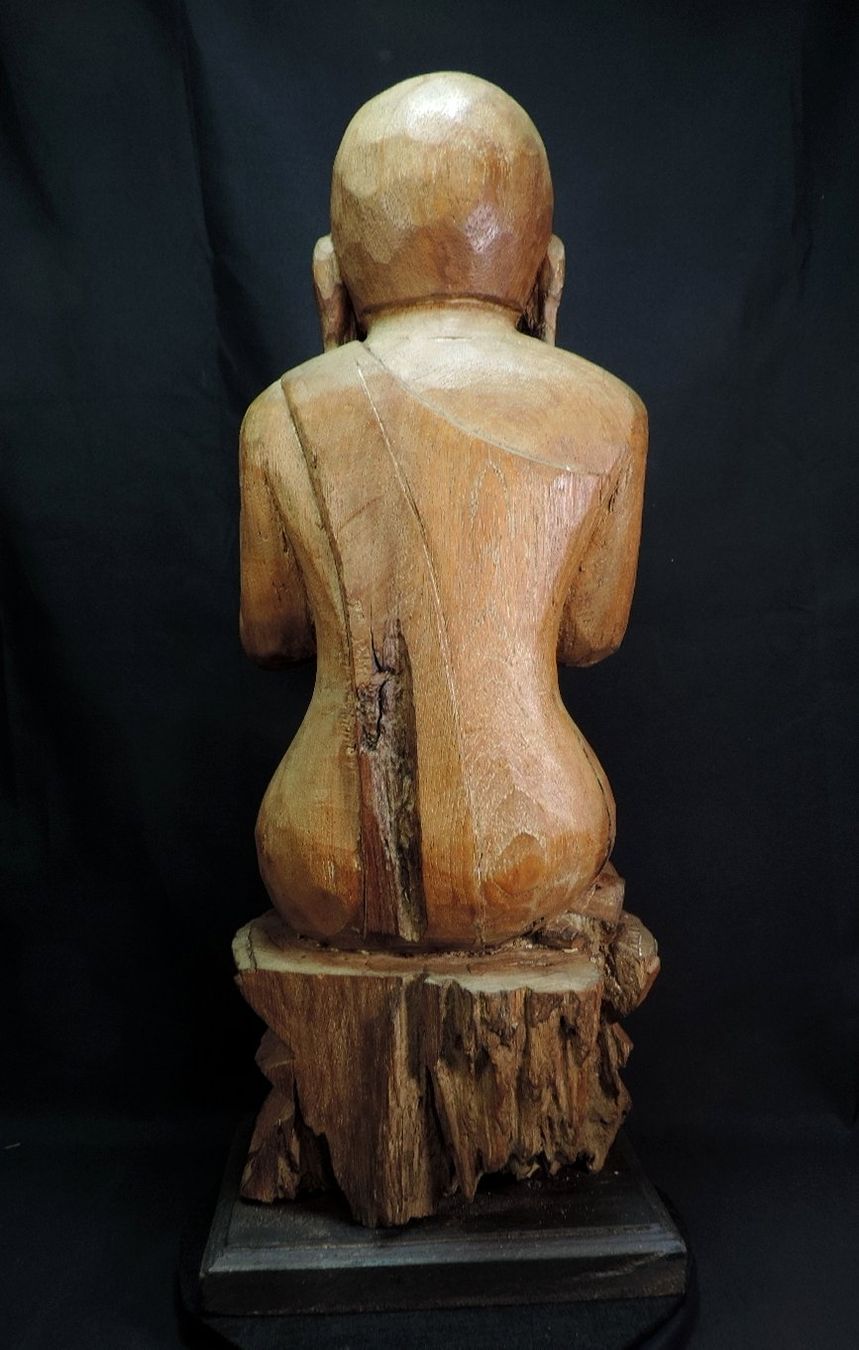 Sculture & Statue: grosse, alte Burma Mönchs Figur aus Teakholz – Usato da Duggingen venduto da roterbambus 2