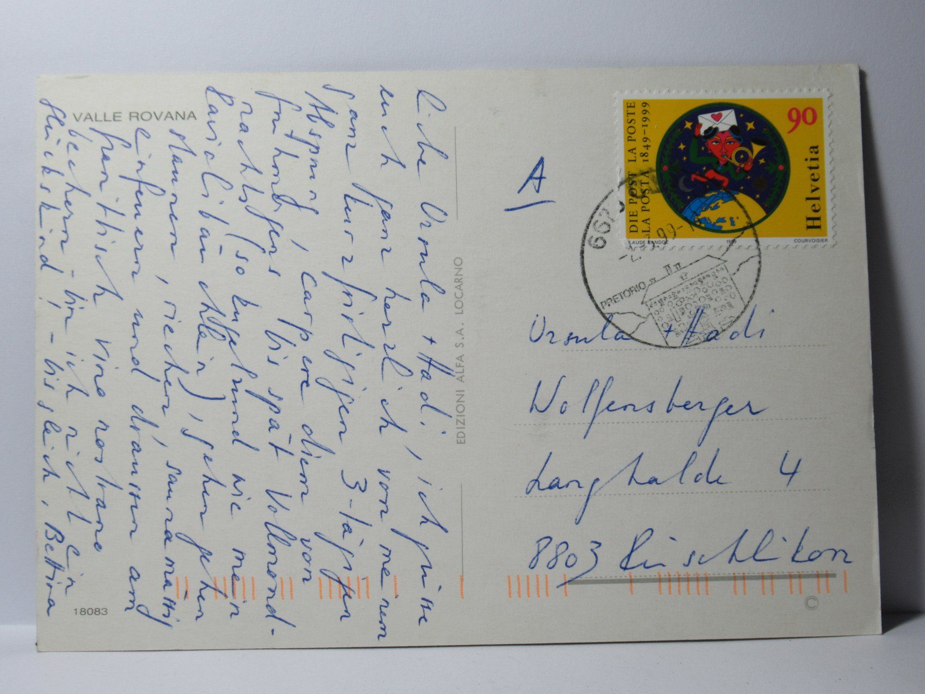 Cartoline postali: Valle Rovana 1999 – Usato da Grenchen venduto da Bluemchen1900 1