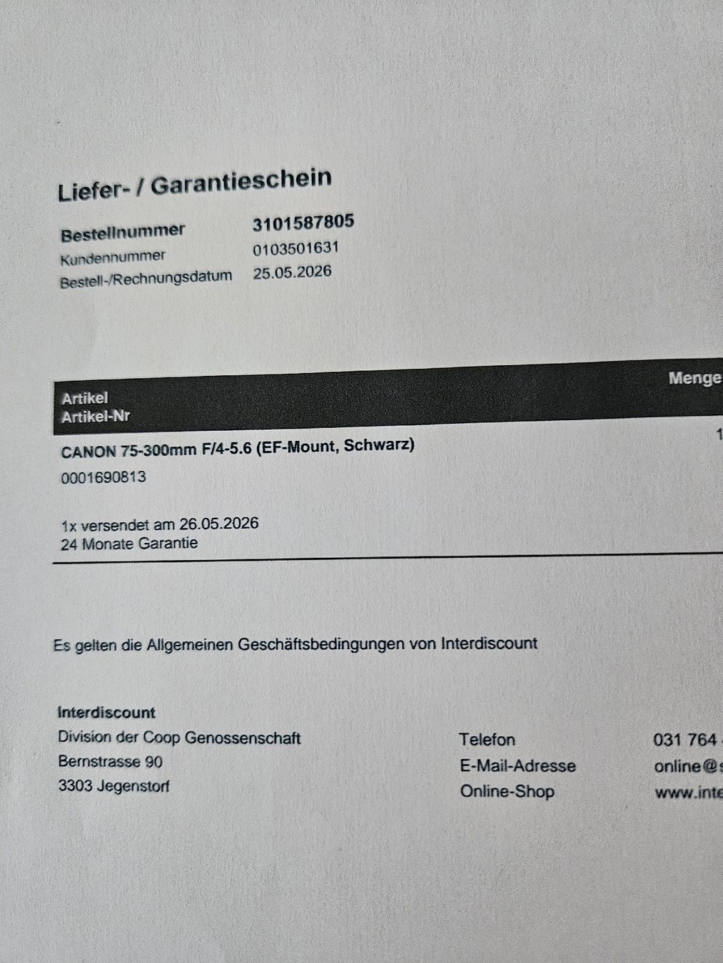Canon Objectifs: EF 75-300 mm – Neuf (Voir description) à oberbuchsiten par tafro86 2