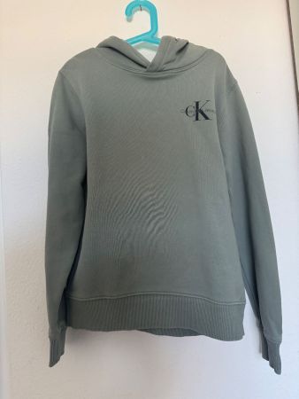 Sweat à capuche Calvin Klein vert taille 12 ans