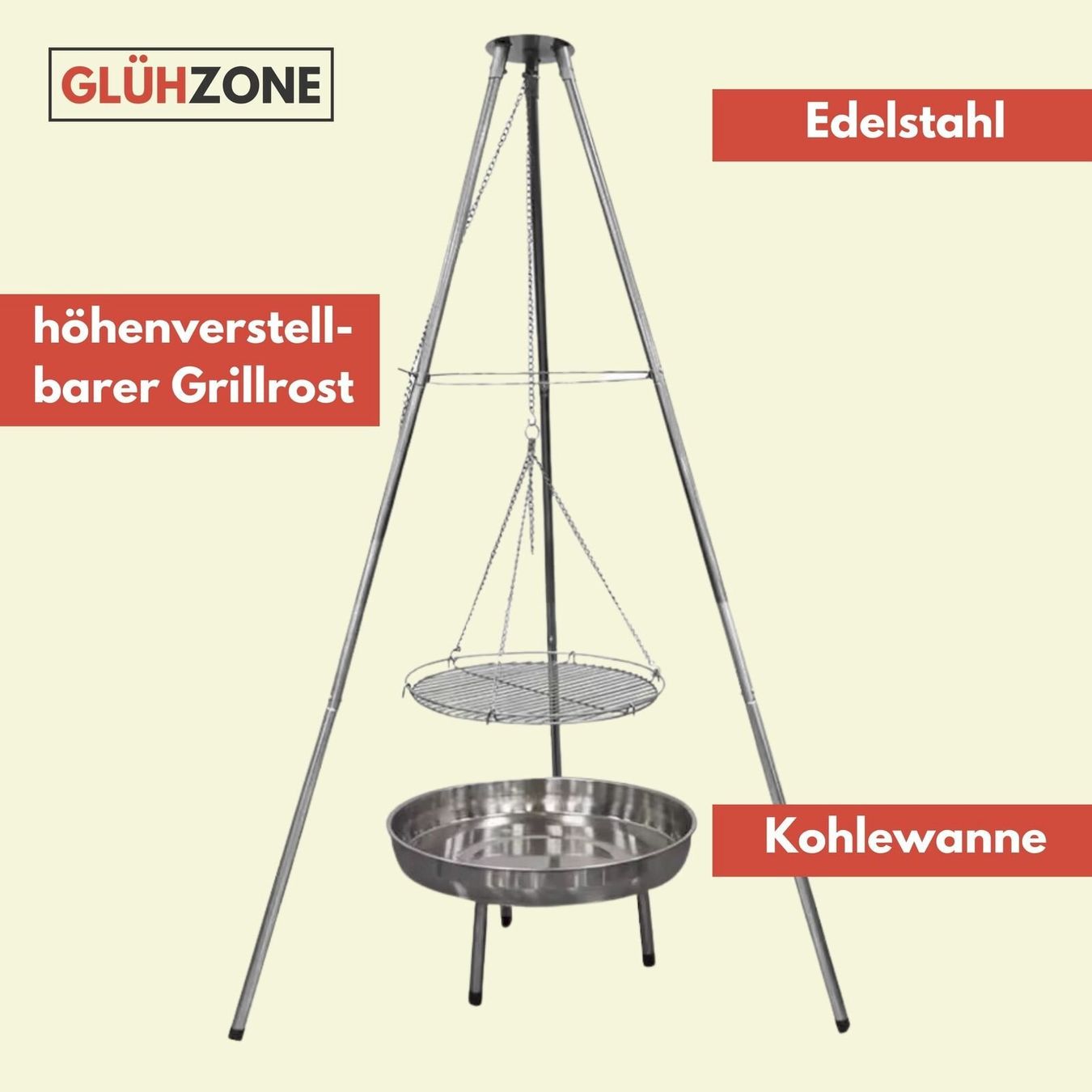 Bracieri: Schwenkgrill Edelstahl 180 cm – Nuovo e nell'imballaggio originale da Bottighofen venduto da zaap 1