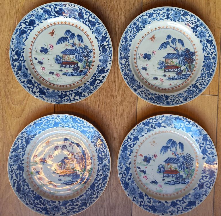 Lot De 6 Sous-tasses (soucoupes) En Porcelaine De Chine - Multicolore - Occasion Bon état