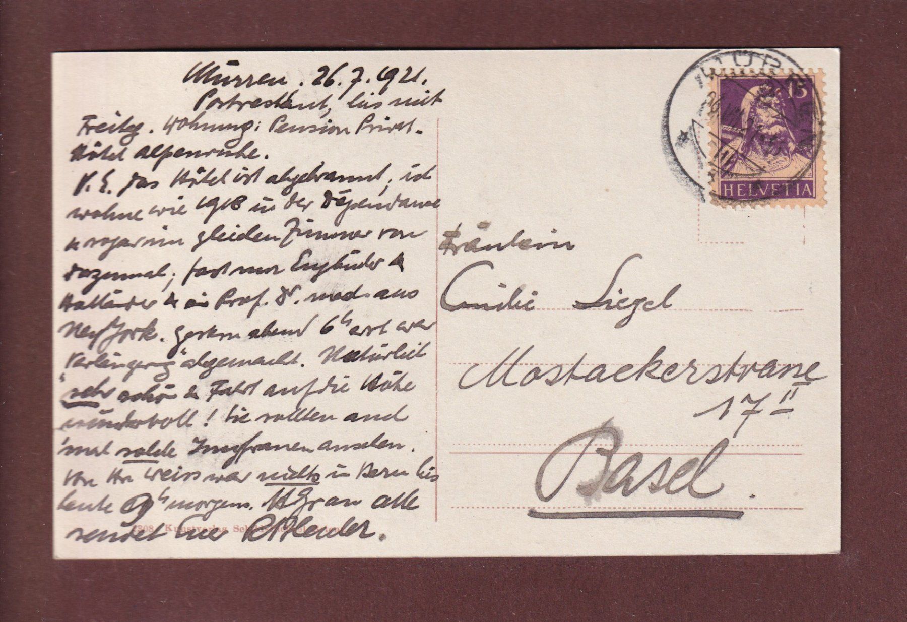 Cartoline postali: JUNGFRAUJOCH - 1921 – Usato da Pully venduto da nicecards 1