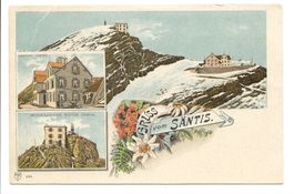 Gruss vom Säntis (AI) Alpstein - Gasthof - Litho um 1900