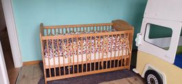 Lit Bébé(0-5-7ans)avec sommeiller+matelas+duvet+cossin tout