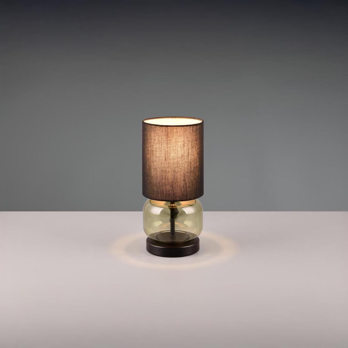 Lampade: Tischleuchte, Stoff, Glas, 28 cm Höhe – Nuovo (secondo la descrizione) da Kreuzlingen venduto da Smart-Light