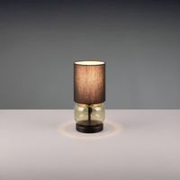 Tischleuchte, Stoff, Glas, 28 cm Höhe