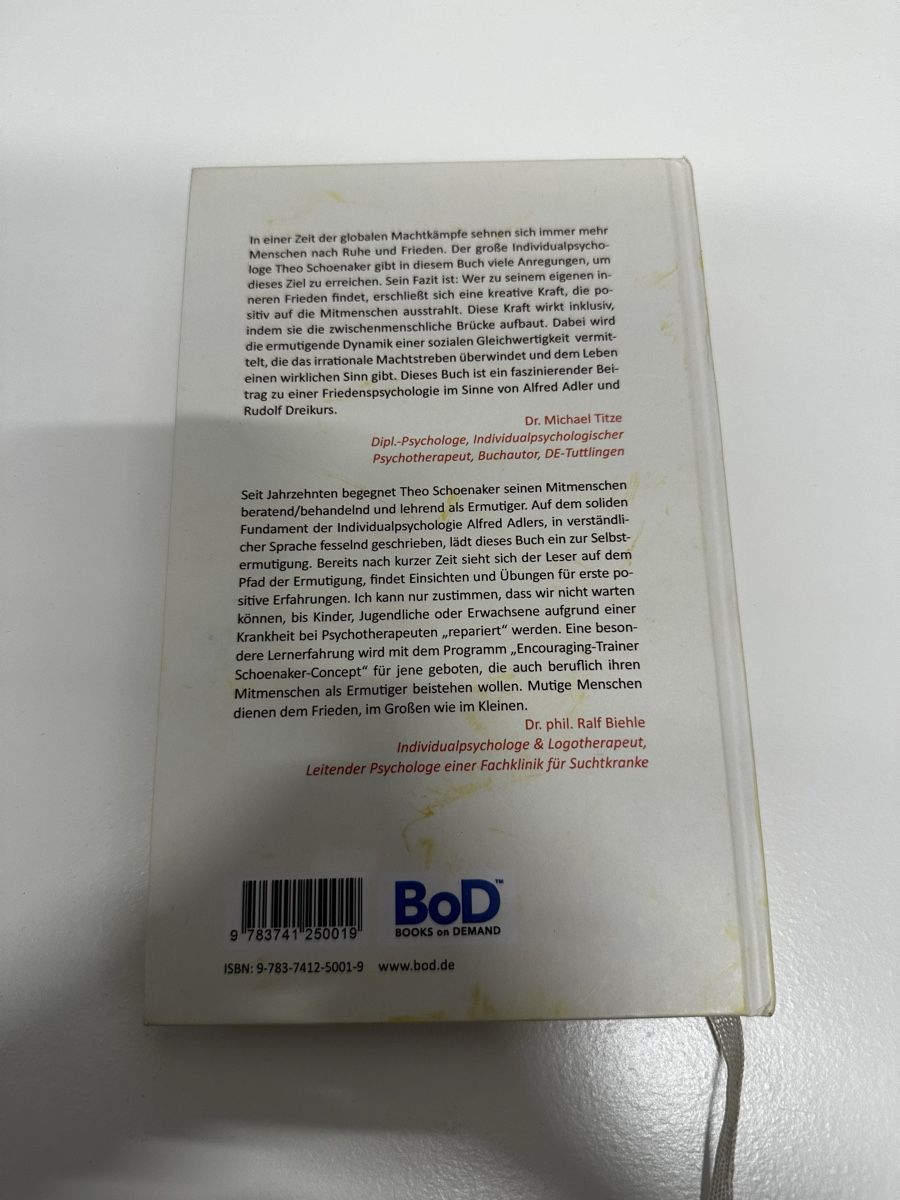Libri: Buch Mutig Anders Theo Schoenaker Psychologie – Usato da Eglisau venduto da Brewster1 1