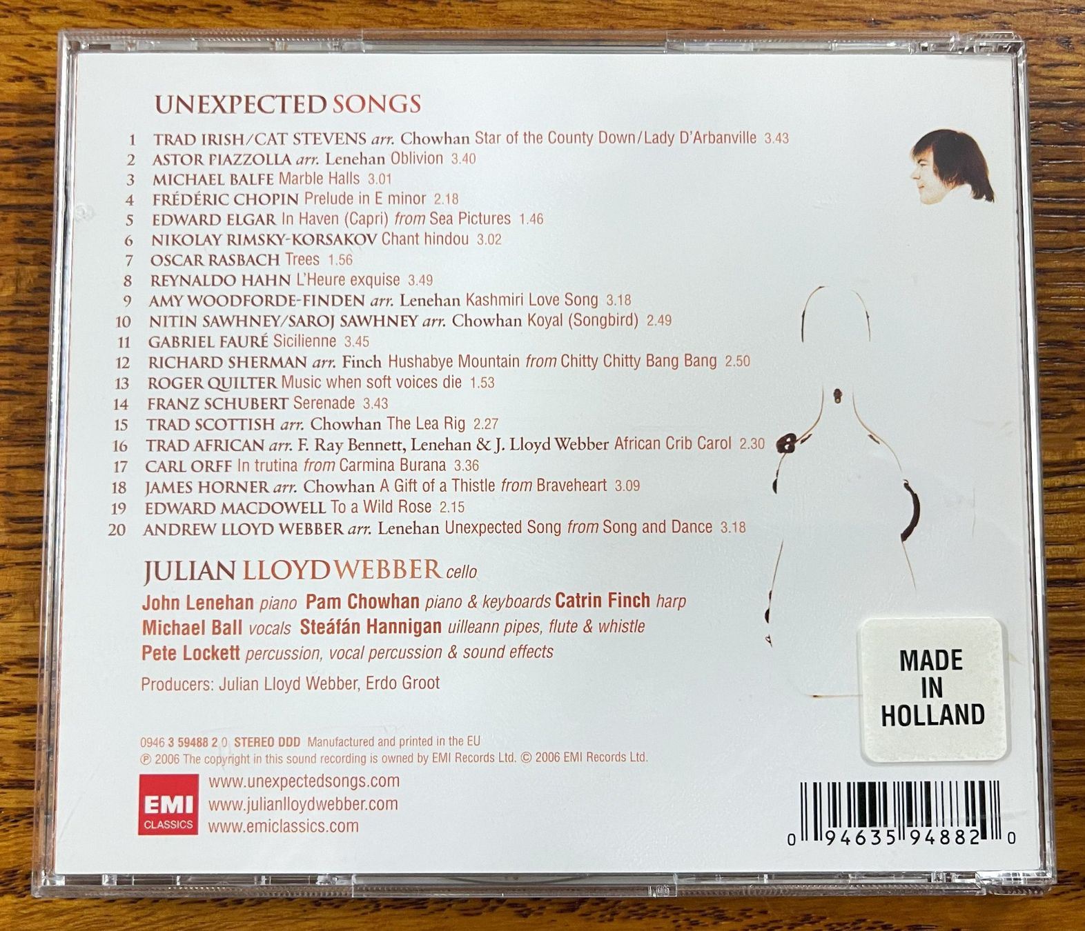 CD: UNEXPECTED SONGS - JULIAN LLOYD WEBBER CD – Usato da Oftringen venduto da Vucki 1