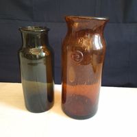 Sehr schöne Vasen, altes Glas, bernsteinfarben, grün