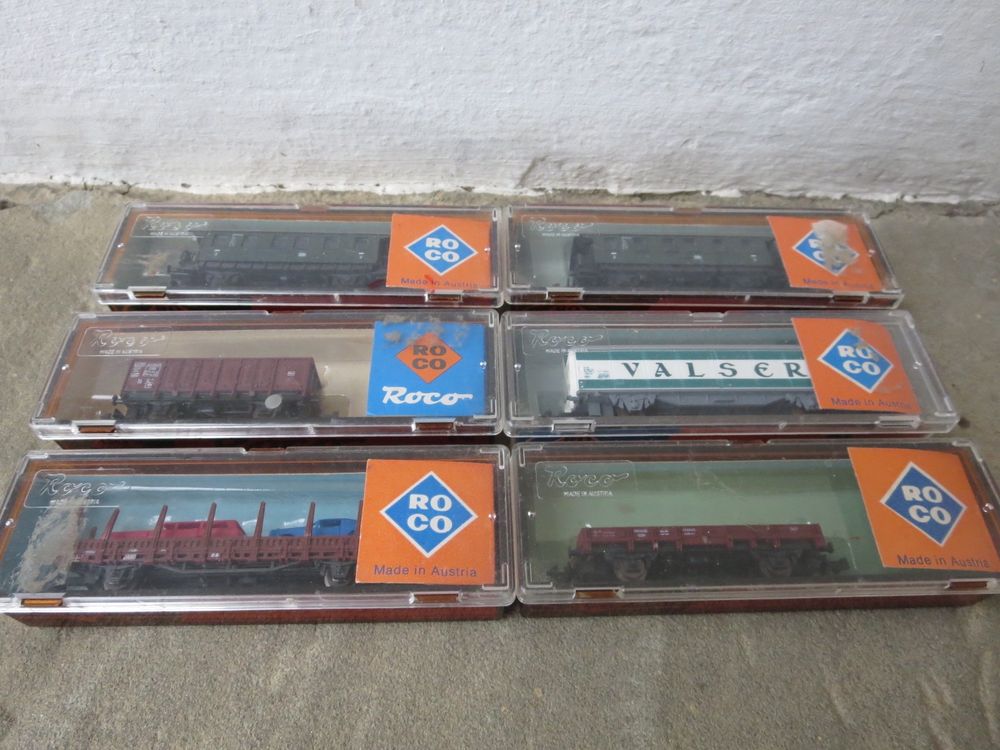 Güterwagen Set Roco Spur N sechs Stück mit Valser Wagen OVP (Neu ...