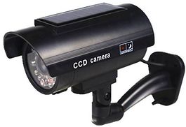 Camera surveillance factice énergie solaire, couleur noir