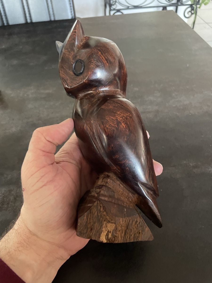 Skulpturen & Statuen: Ancienne Sculpture Chouette Bois Massif – Gebraucht aus Vallamand von Bricbracbroc82 6