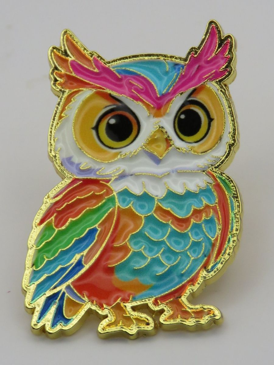 Broches & Aiguilles: Ansteck Pin - Bunte EULE - Emaille - 3x2,3cm – Neuf avec emballage d'origine à Grenchen par Yamahwildstar16 2