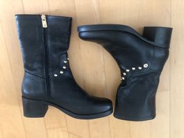 Tommy Hilfiger Lederstiefel, schwarz, Gr. 38, NP 239fr..