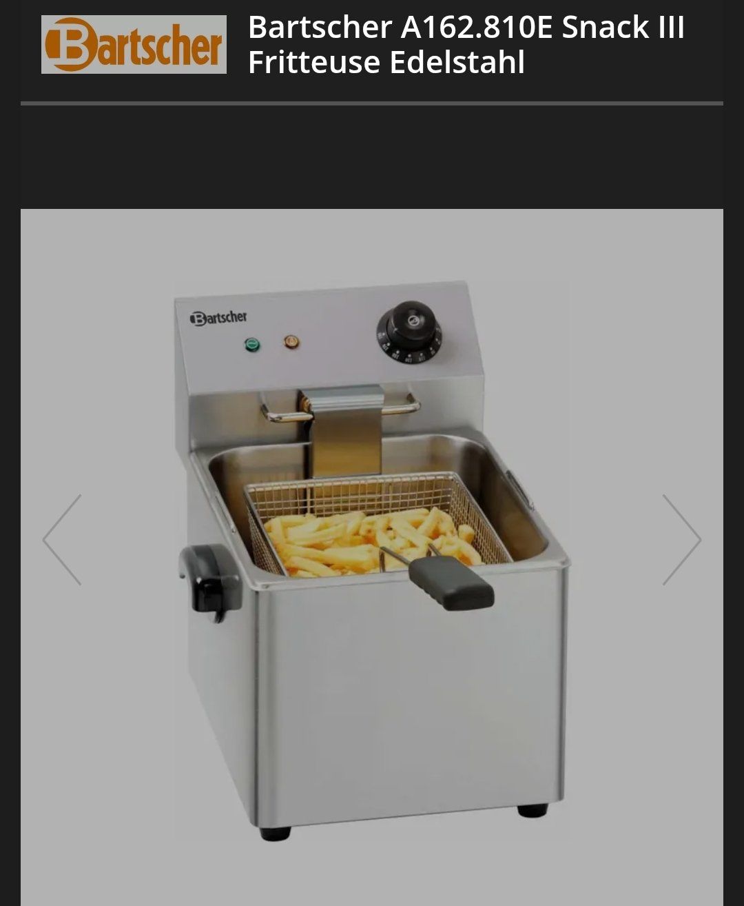 Bartscher Appareils de cuisine: Bartscher Fritteuse "SNACK 3" – D'occasion à Malters par adr_8htr