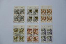 1987/89 Postbeförderung SBK 733 / 735 / 737 - 740 4er-Bl. ET