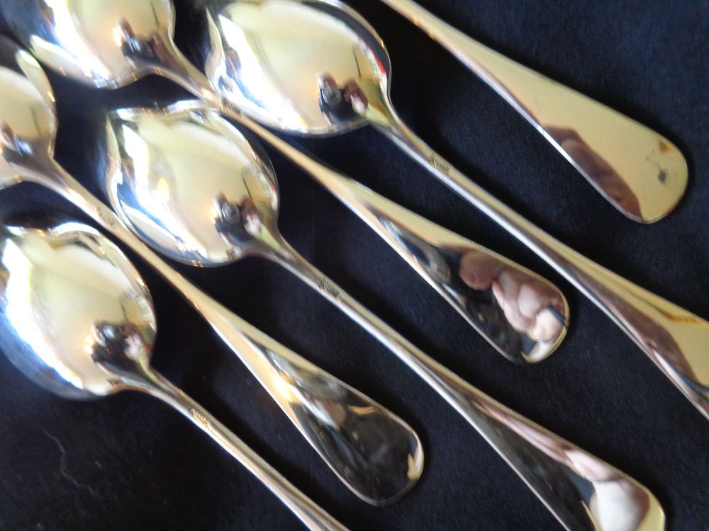 Jezler Cucchiai: - 6 X CUILLERES A DESSERTS JEZLER BAGUETTE ARGENT 800 – Nuovo (secondo la descrizione) da Morges venduto da argento.oro.65 7