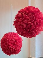 Frühlings Dekoration 2x Blumenkugeln aus Stoff
