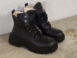 Chunky Plateau-Boots - 38 - schwarz (gefüttert)