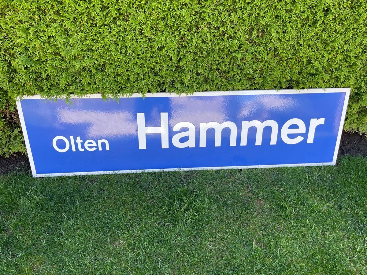 SBB/CFF/FFS Insegne: Emaille- Schild Bahnhof Olten Hammer – Usato da Strengelbach venduto da Jessy1