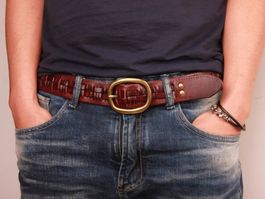 Gürtel Vintage-Stil aus geflochtenem Leder 115cm