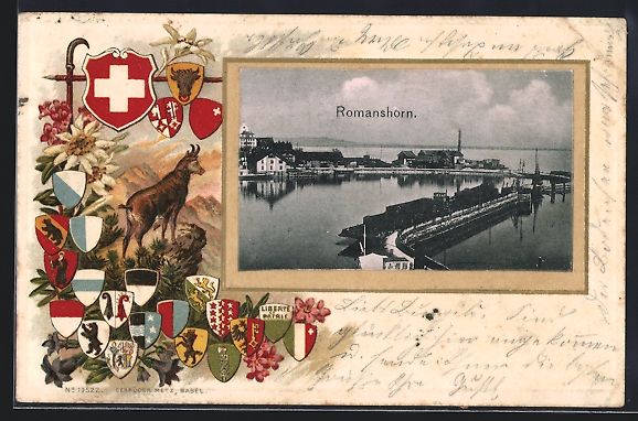 Ansichtskarten: Passepartout-Lithographie Romanshorn, Te – Gebraucht aus Berlin von bartko-reher