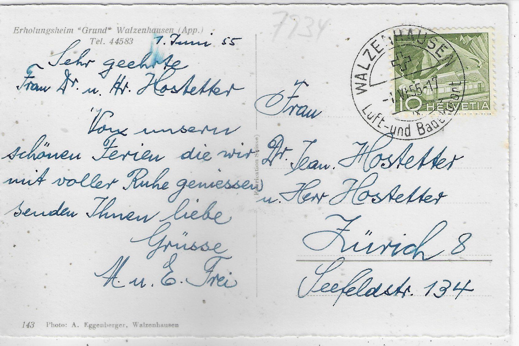 Cartoline postali: Erholungsheim "Grand" Walzenhausen – Usato da Ettingen venduto da Kartenplanet 1
