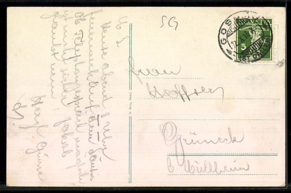 Cartoline postali: AK Gossau, Ortsansicht mit Säntis – Usato da Berlin venduto da bartko-reher 1
