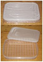 3 flache Frischhalteboxen Kunststoff, weiss